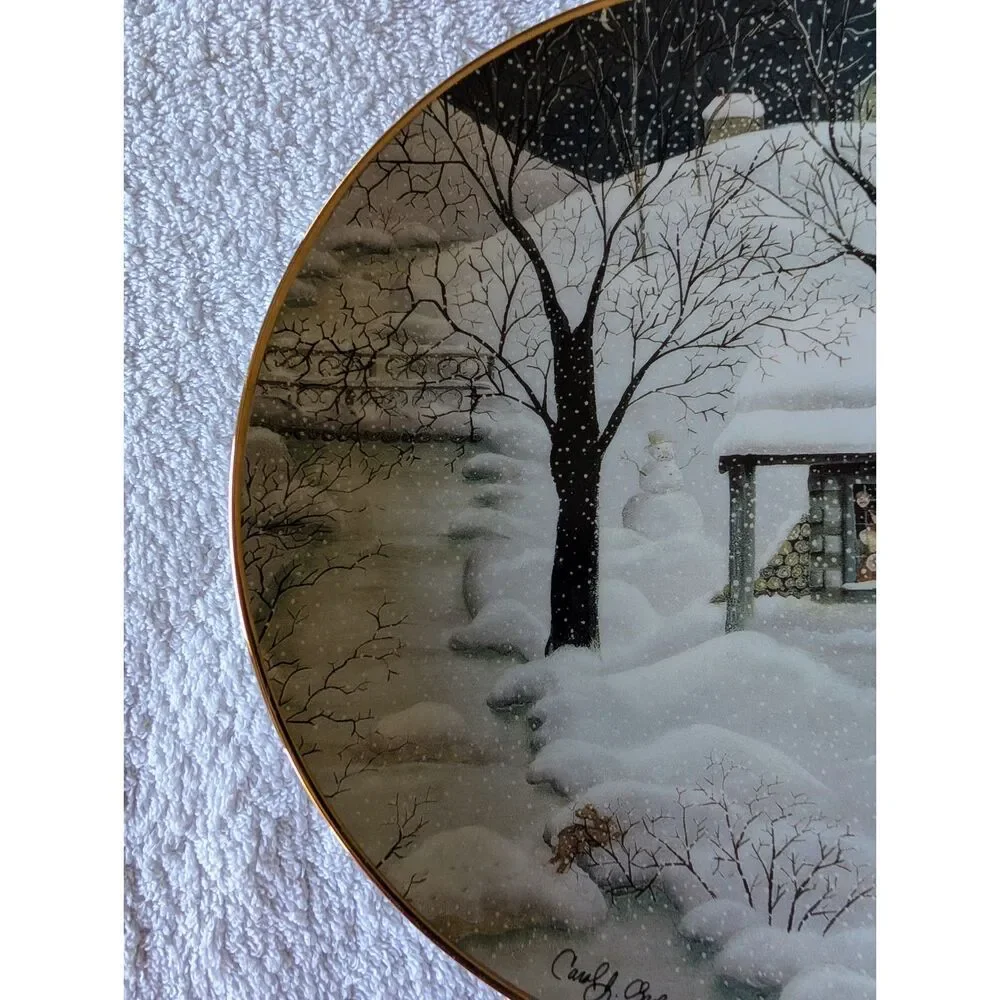 Franklin Mint Moonlight Visitors Carol J Endres Porcelain Plate